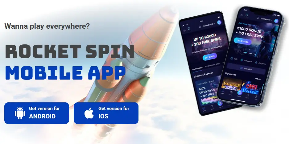 RocketSpin Casino App Screenshot